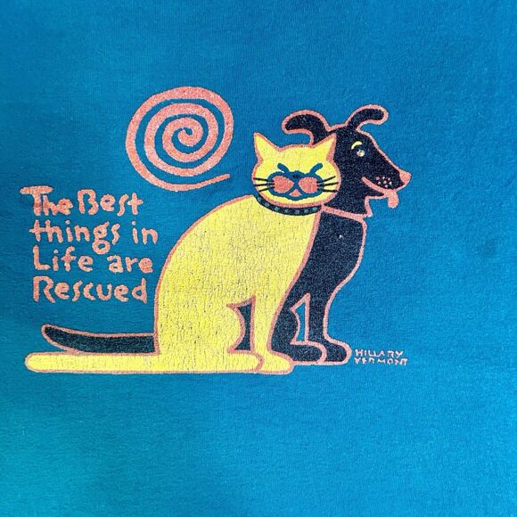 The Best Things in Life are Rescued Adult Short Sleeve Jersey Tee size L - Picture 2 of 8